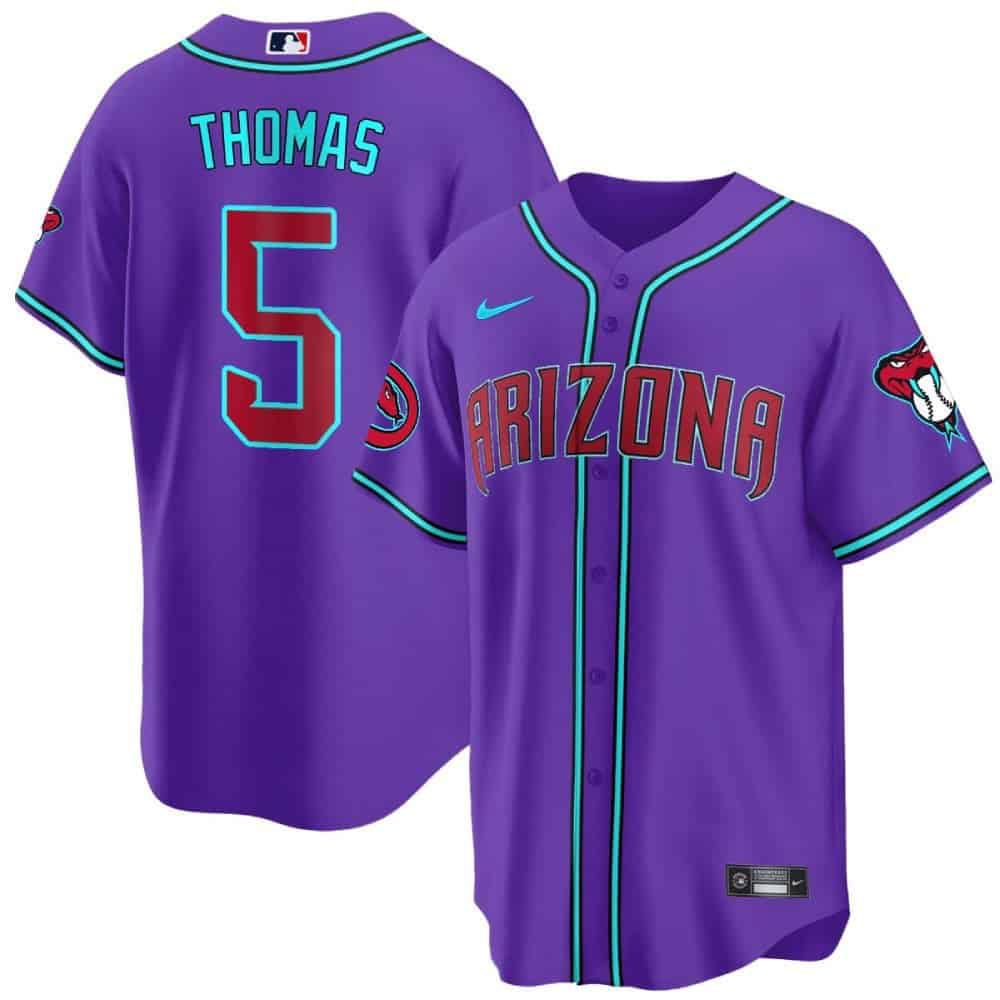 Men Arizona Diamondback #5 Thomas Purple 2024 Nike Cool Base MLB Jersey style 1->indianapolis colts->NFL Jersey